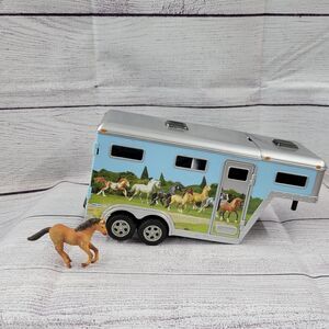 Vintage BREYER 2 HORSE 9" LONG gooseneck horse hauler trailer